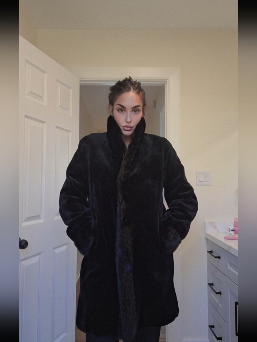Snowflake Mink coat reversable to a waterproof coat